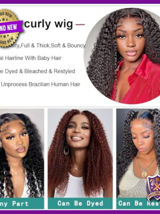 22 Inch Kinky Curly Lace Front Wig 180% Density Glueless Human Hair